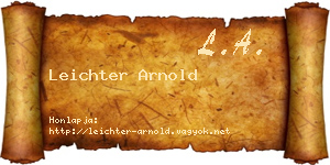 Leichter Arnold névjegykártya